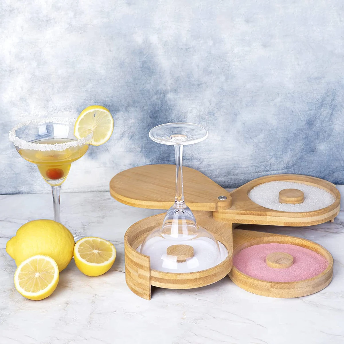 Bartender Tool Bamboo Wood Sugar Salt Box 1