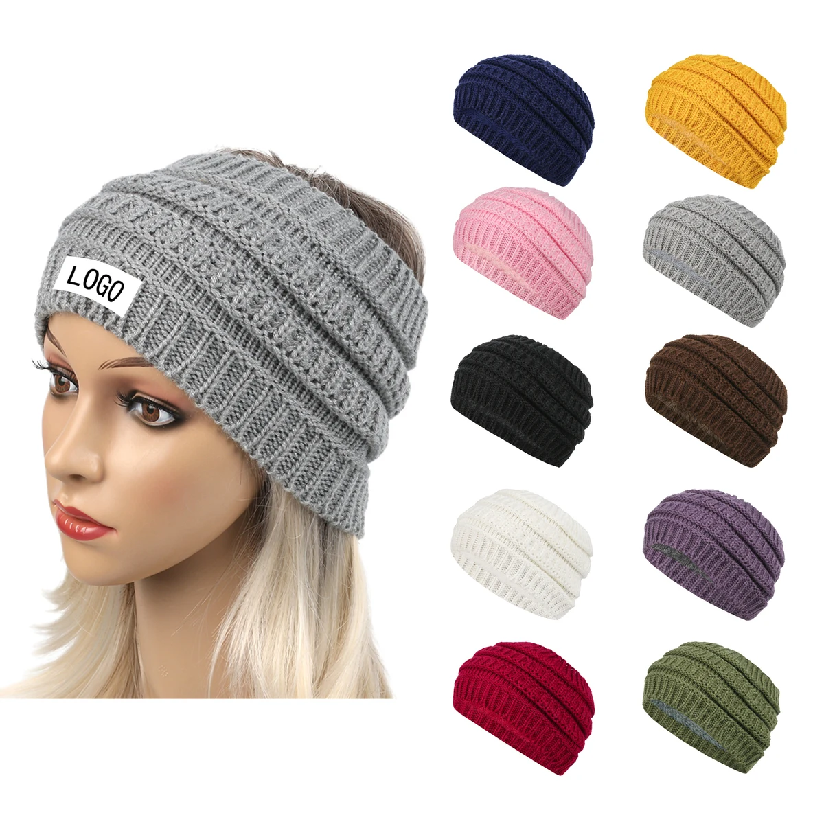 Knit Headband And Fleece Sports Head Cover 1