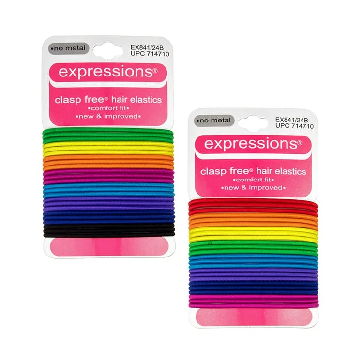 Hair Elastics - Assorted Colors 24 Pack 1