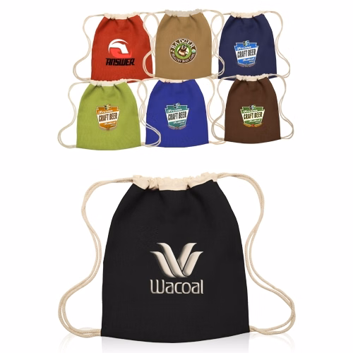 Jute Drawstring Backpack Bag - 14" W x 16" H