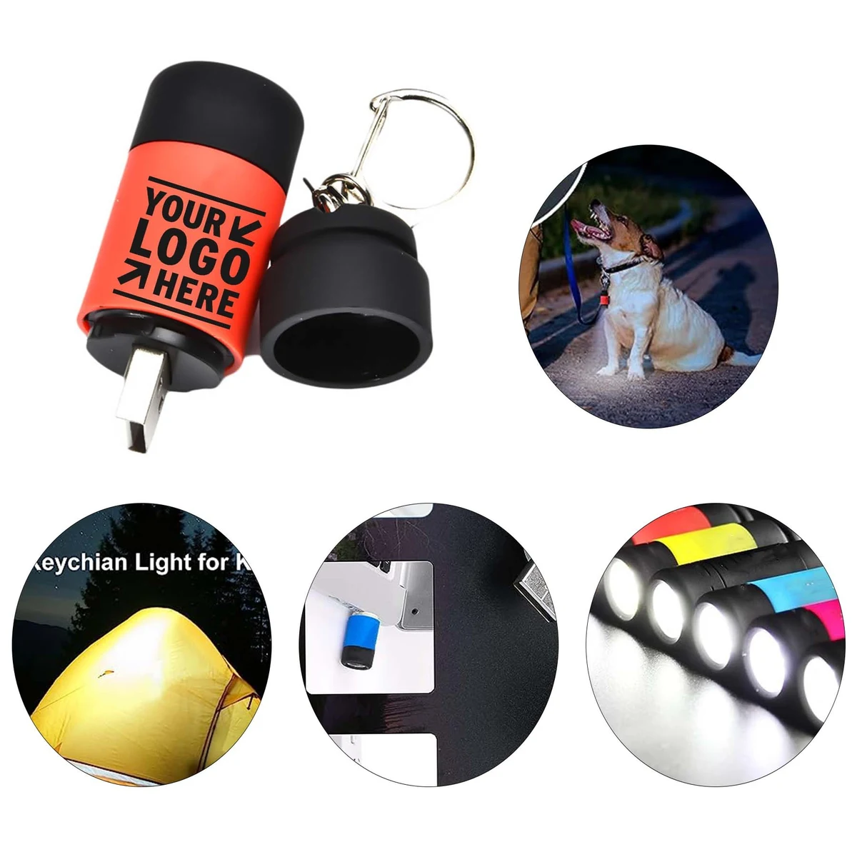 Kids Adult Small Colorful LED Rechargeable Cussity Mini Waterproof Pocket Keychain Flashlight 1