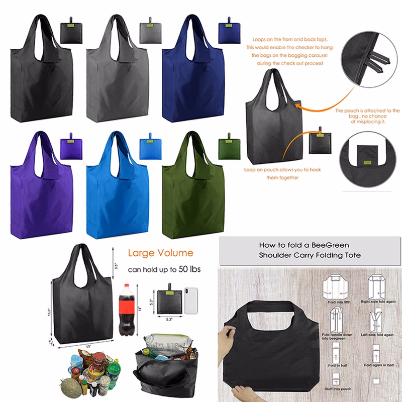 Foldable Nylon Ripstop Shopping Bag
