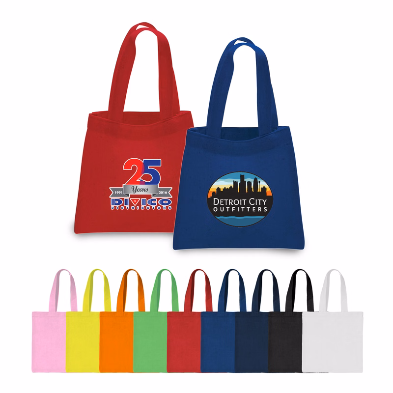 6 Oz. 100% Cotton Canvas Economical Mini Tote Bag_R104BT