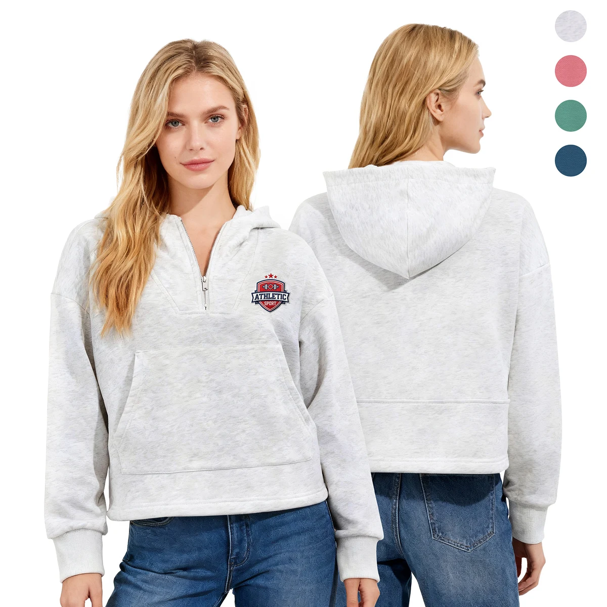 Women's Core Pullover Hooded Sweatshirt/100% Pre-Shrunk Cotton Blend 1