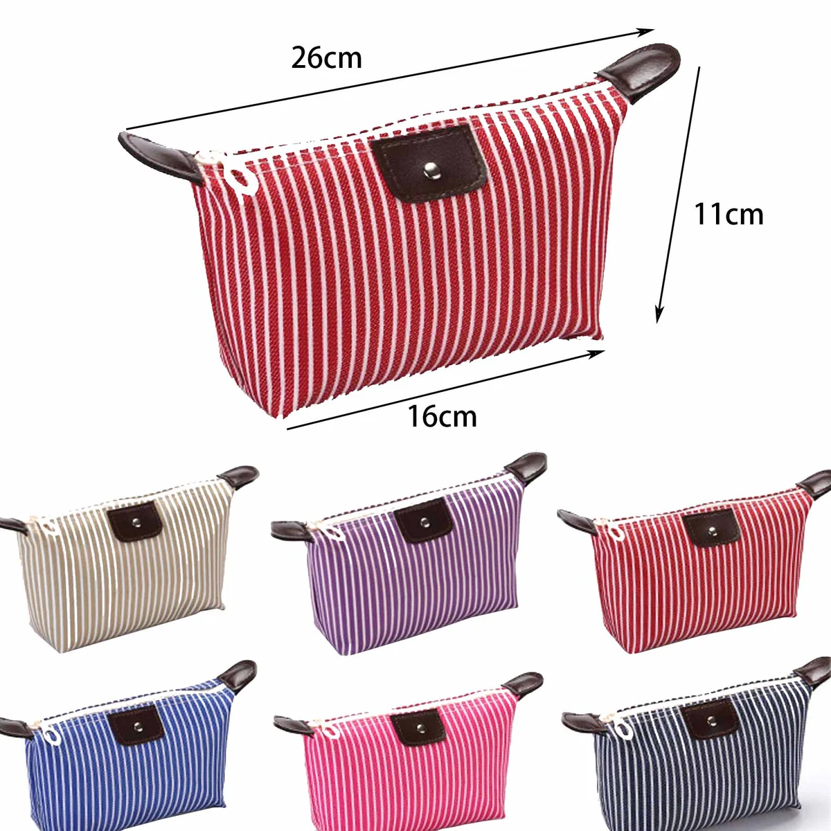 Dumpling WaterproofNylon Stripe Cosmetic Bag 1