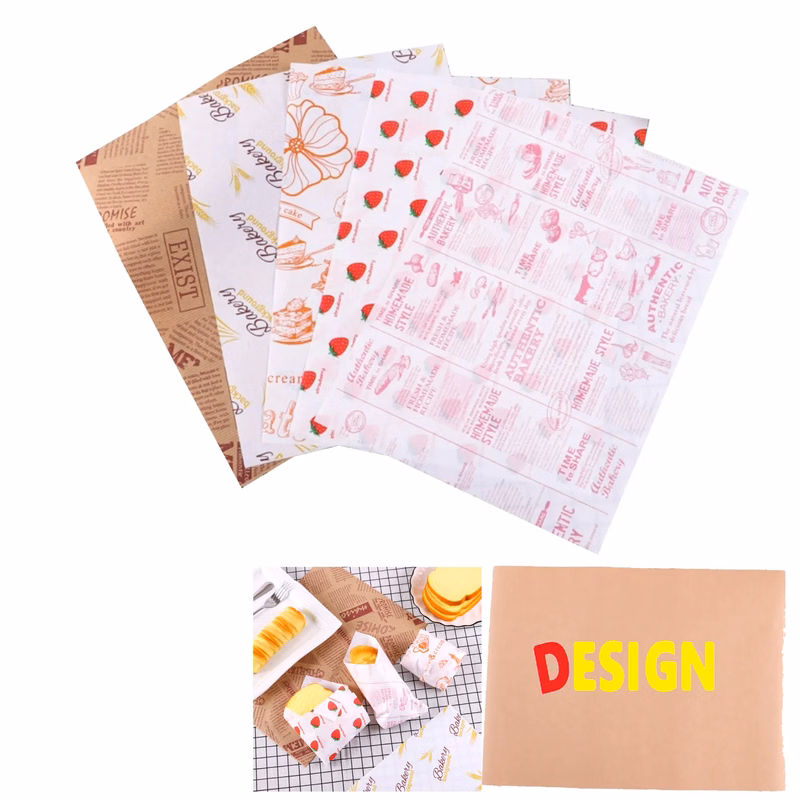 Grease Proof Kraft Food Wrap Burger Paper