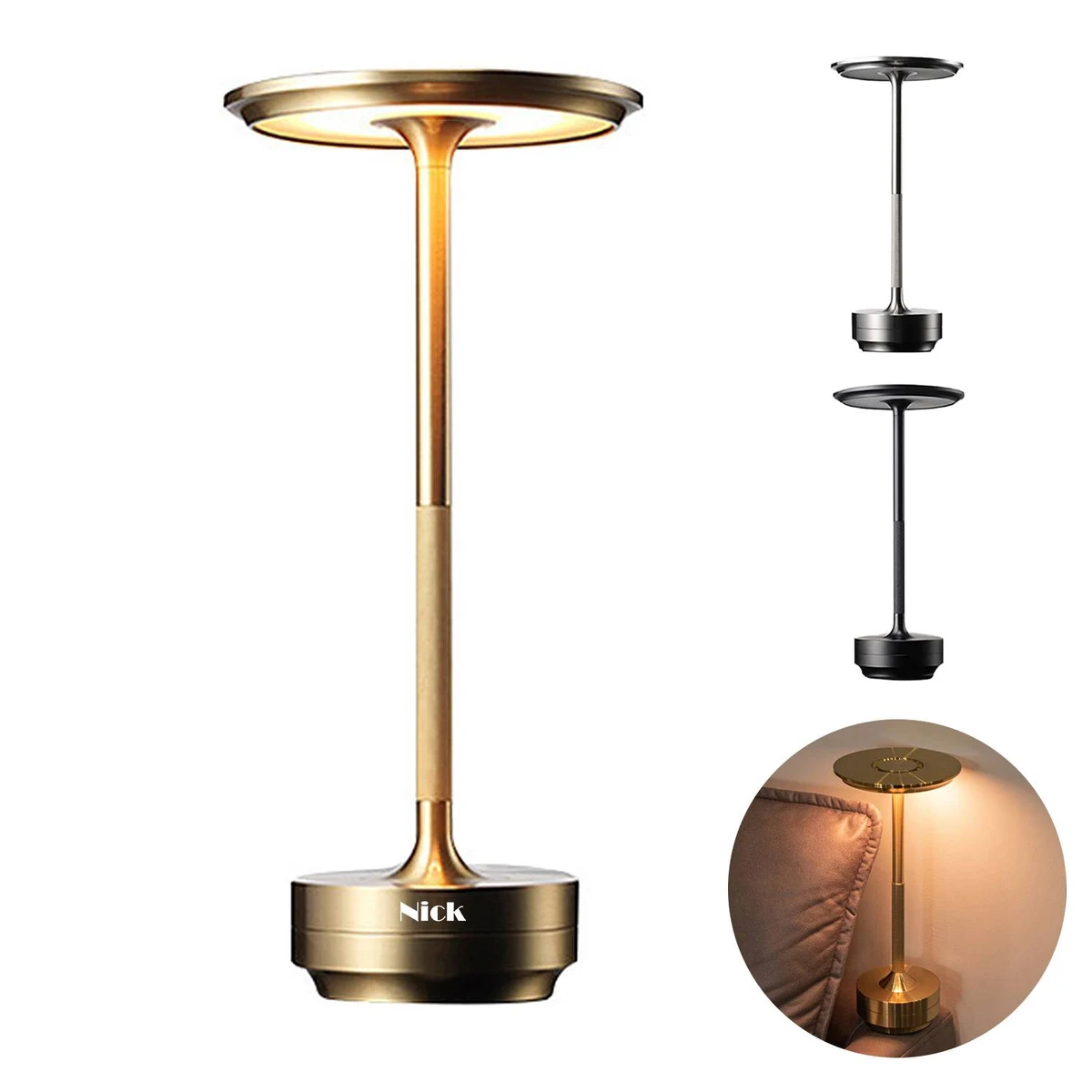 Metal Night Light Vintage Rechargeable 1