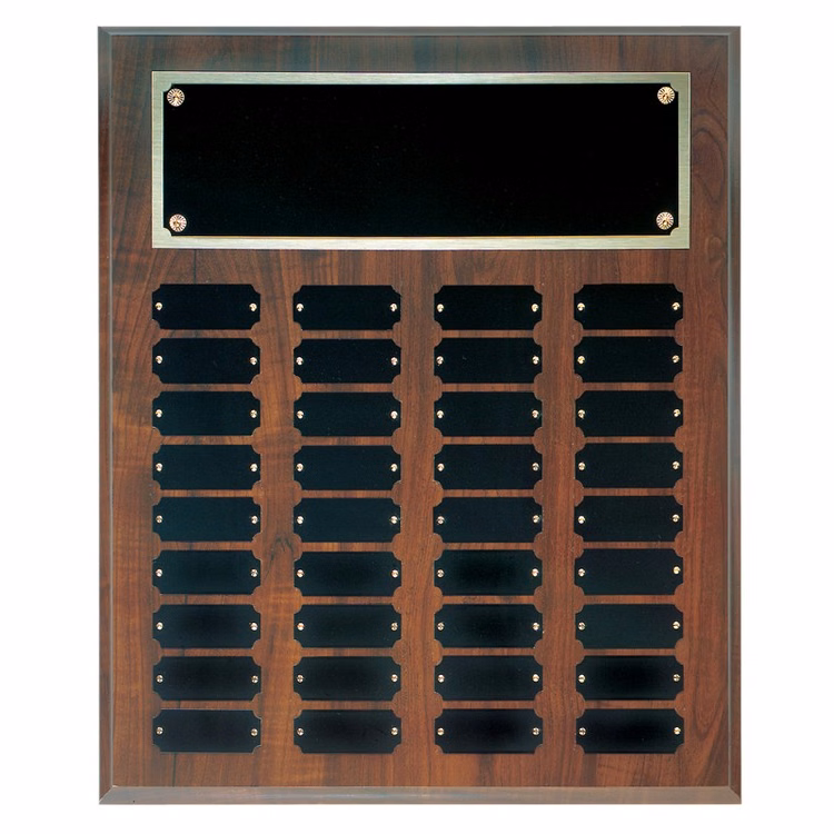 36 Plate Cherry Finish Perpetual Plaques