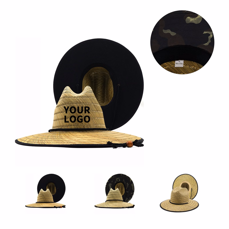 Wide Brim Straw Sun Style With Adjustable Chin Cord 23"