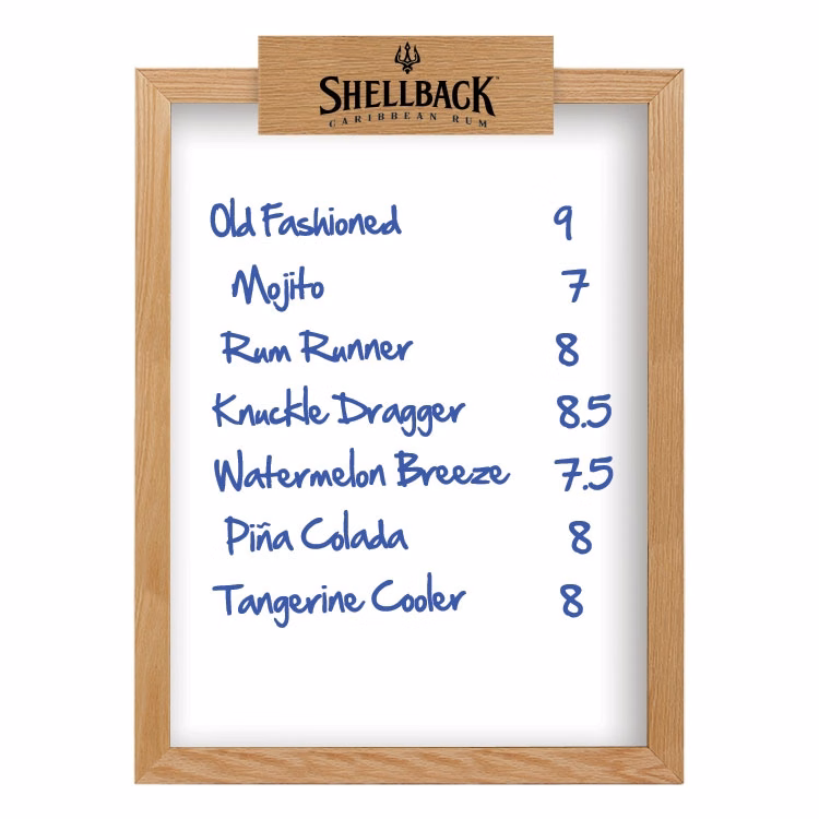 Wall Oak Frame Wet-Erase Board with Header - 23"w x 30"h