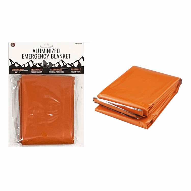 Heavy Duty Emergency Aluminized Blankets Orange - 83" x 51"