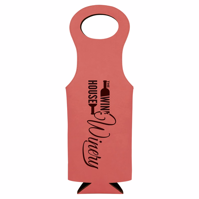 Pink Leatherette Wine Bag