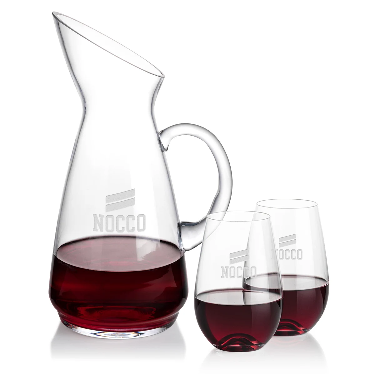 Taroni Carafe & Boston Stemless Wine 1