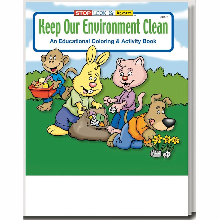 Keep Our Environment Clean Coloring Books - 16 Pages Ages 3-11