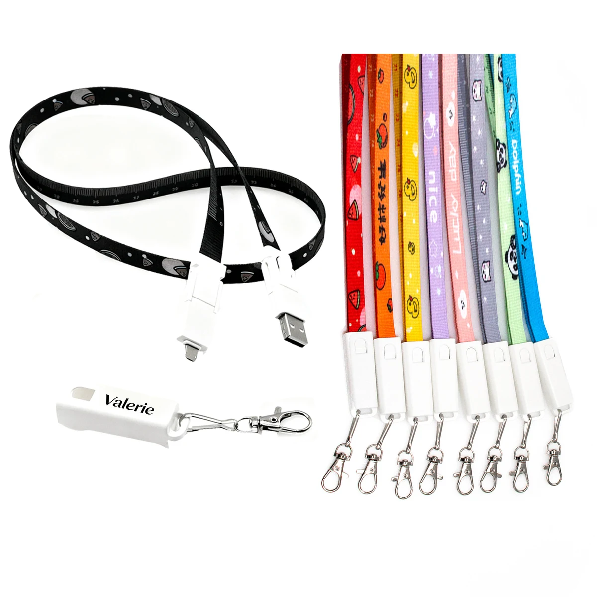 6 in 1 Tape Measure Lanyard Data Cable 1