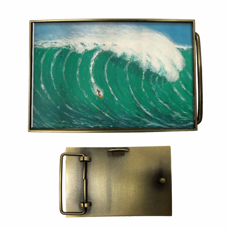 Express Vibraprint® Rectangle belt buckle medallion in silver
