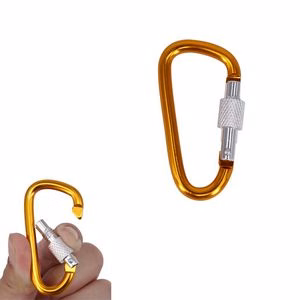 Aluminum Carabiner With Silver Screw Lock For Versatile Attachment