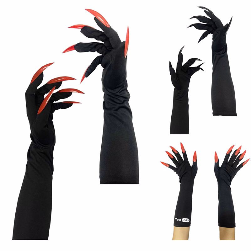 Halloween Witch Long Nail Gloves