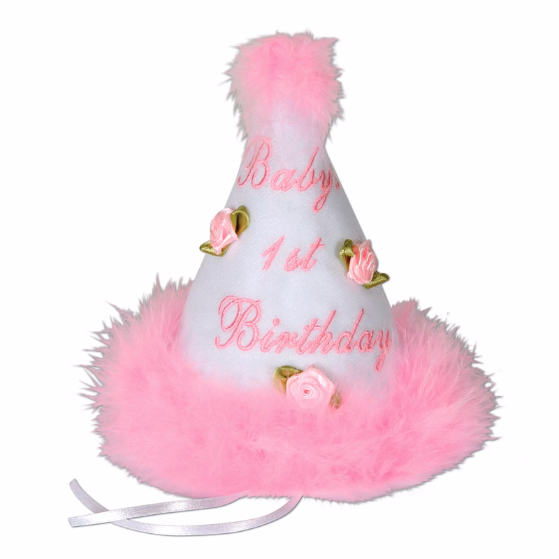 Girl 1St. Birthday Party Cone Hat