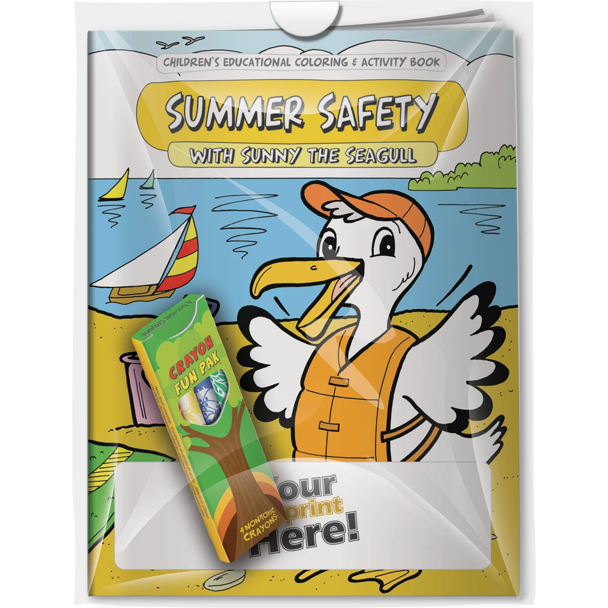Combo Pack - CB1020 Coloring Book & 4-Pack of Crayons in a Poly Bag 1