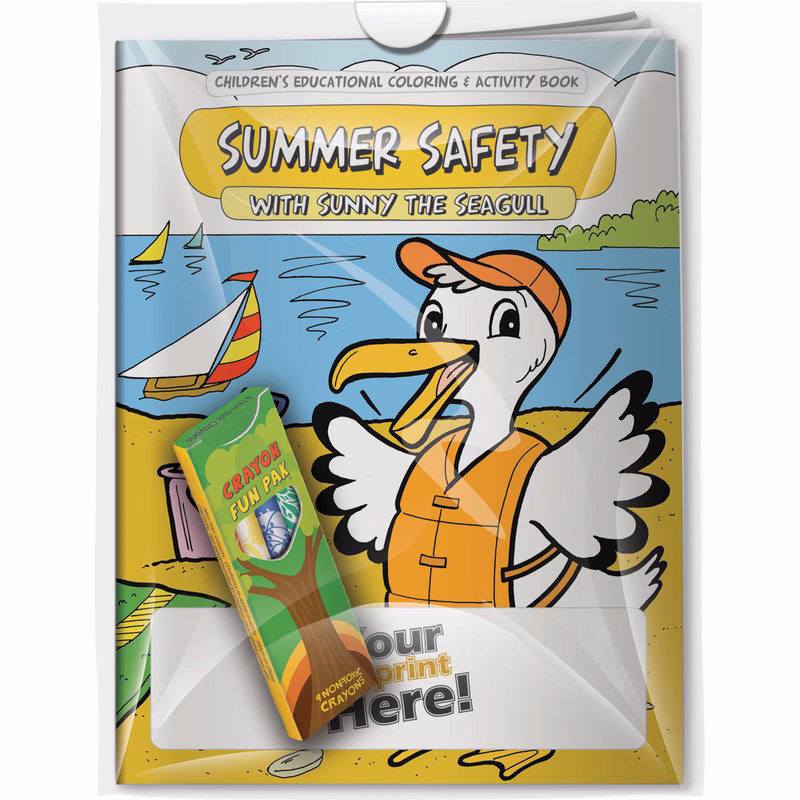 Combo Pack - CB1020 Coloring Book & 4-Pack of Crayons in a Poly Bag