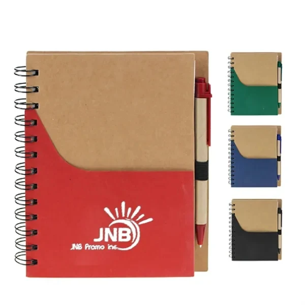 Kraft Mini Spiral Notebook with Pen 1