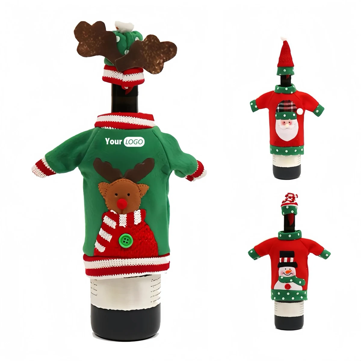 Polyester Christmas Decorative Wine Bottle Cover 1