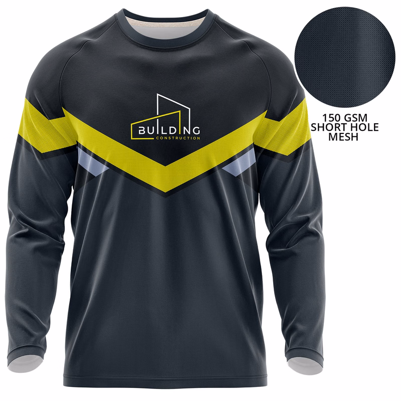Unisex 150 GSM Short Hole Mesh Performance Sublimation Long Sleeve T-shirt