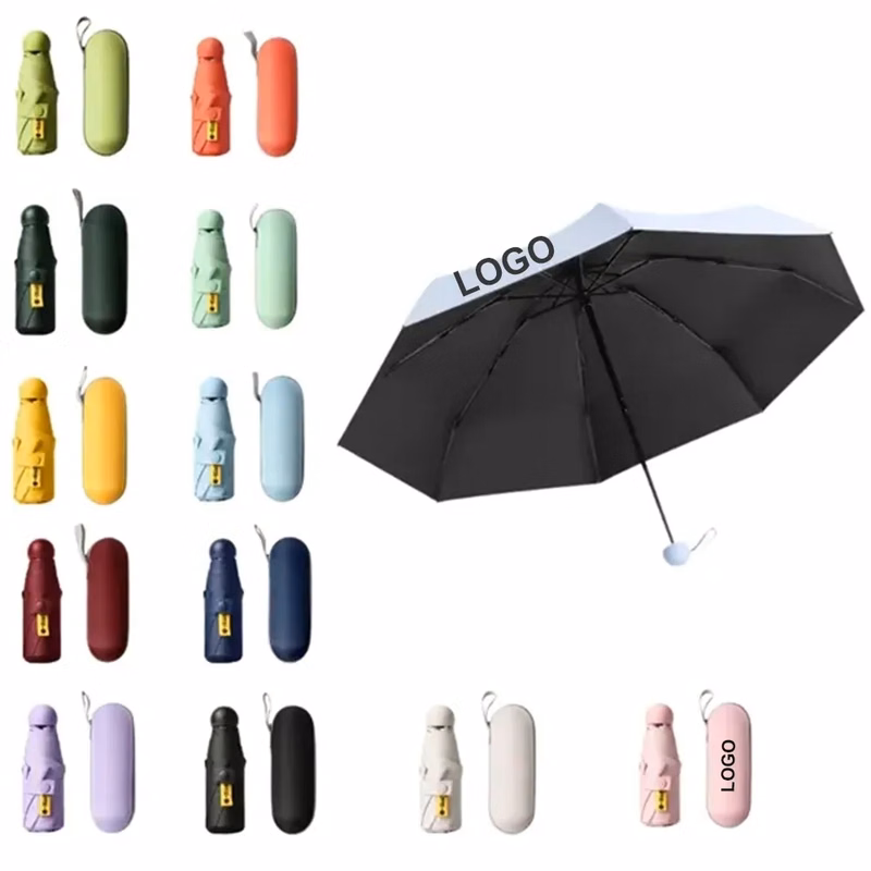 Mini Folding Compact Travel Umbrella with Case