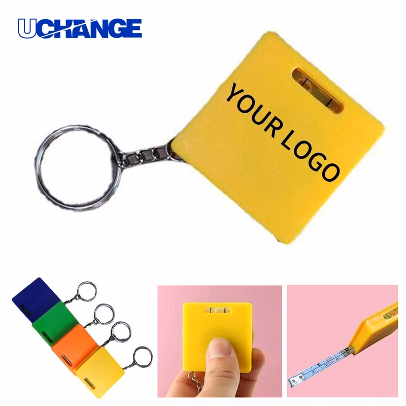 Tape Measure Keychain Tool 1.69 Inch ABS with Bubble Level