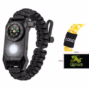 Survival Paracord Bracelet With SOS LED Light