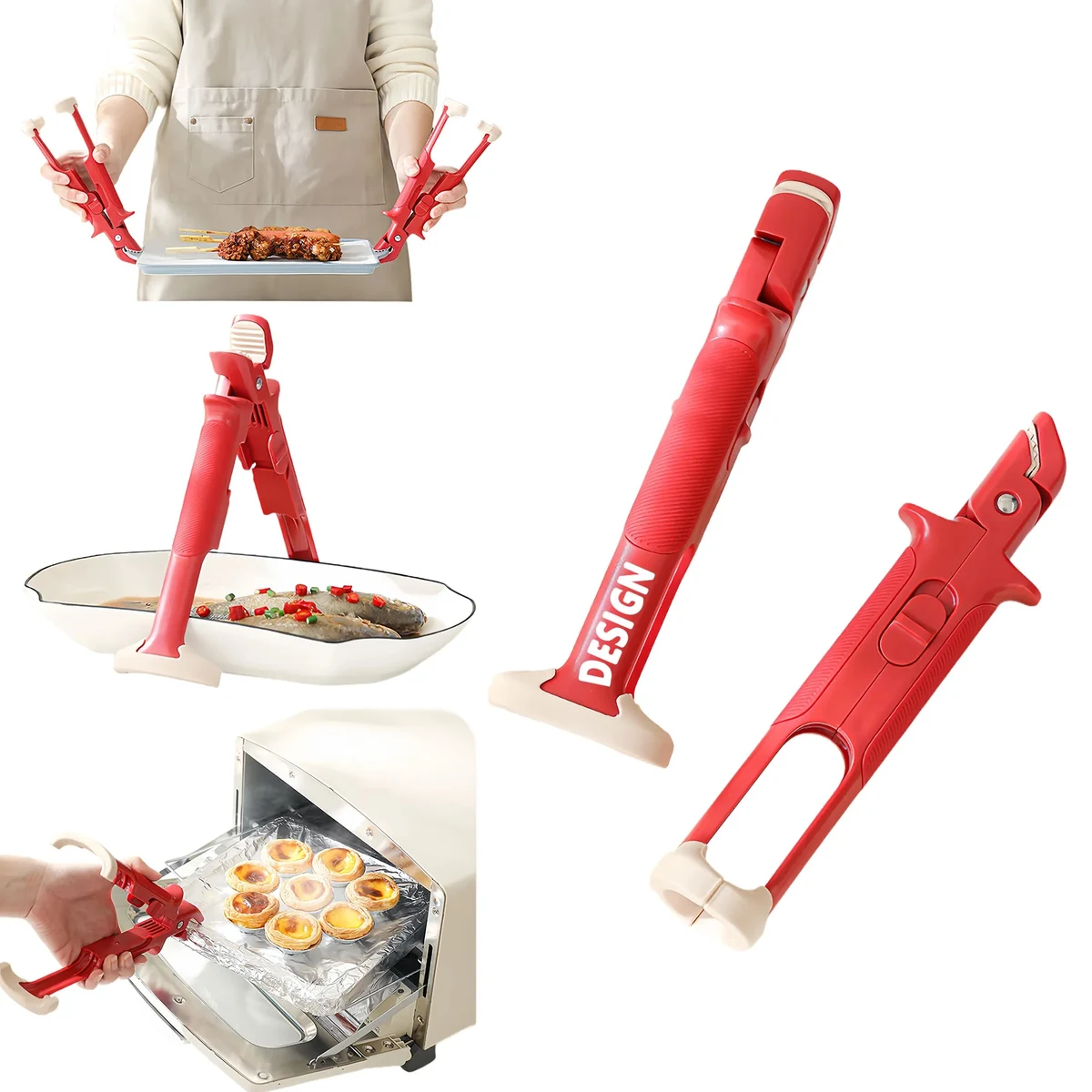 2 In 1 Kitchen Anti Scald Clip Non Slip Bowl Plate Gripper 1