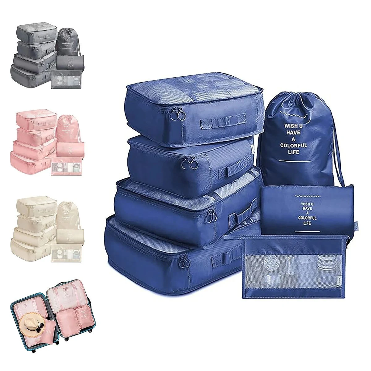 Travel Luggage Packing Organizers Set with Toiletry Bag 1