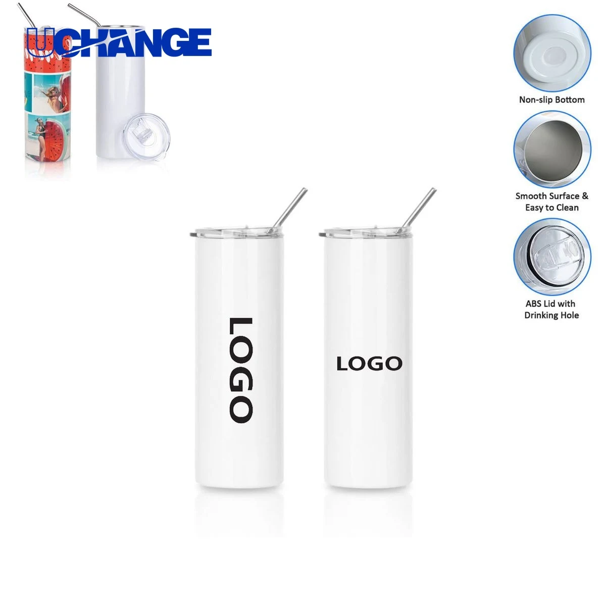 20oz Stainless Steel Straight Sublimation Tumbler 1
