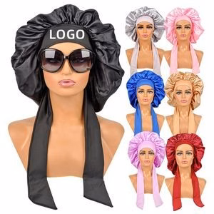 Women'S Broadband Polyester Satin Bonnet Scarf