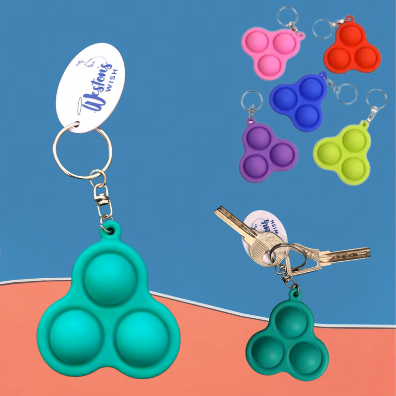 Pop-It Fidget Keychain w/ Imprinted Tag