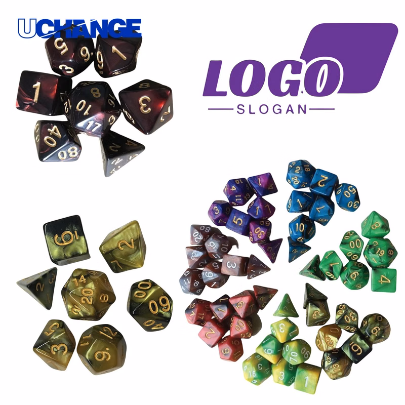 Colors Polyhedral Dice Set for Tabletop Games