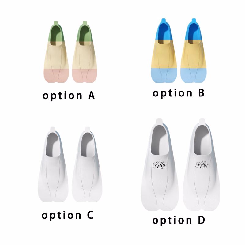 Kids Adults Silicone Non-Slip Swim Training Fins
