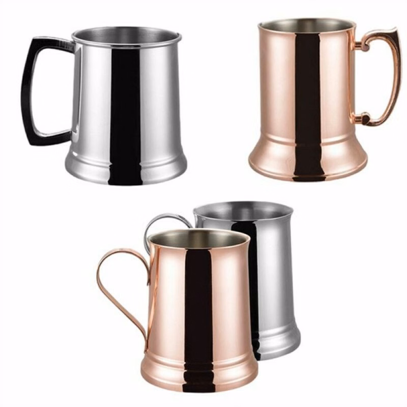 Double wall stainless steel beer barrel mug/stein