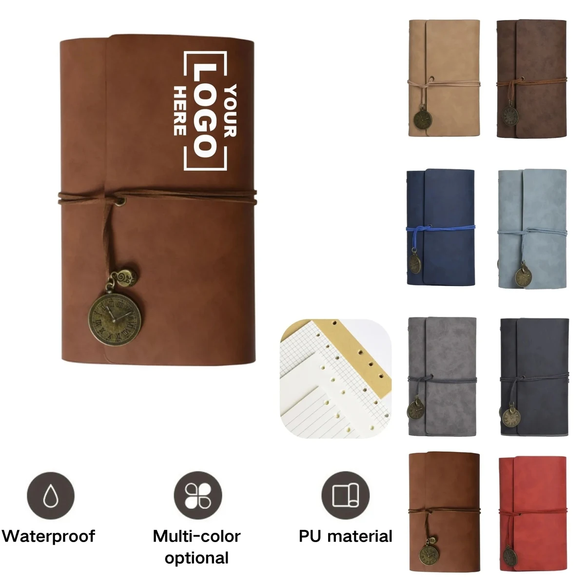 A6 Flip Multi-functional Faux Leather Travel Notebook 1