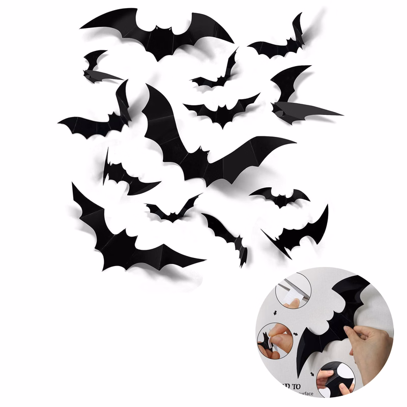 Bats Wall Decor 3D Bat Halloween Decoration Stickers