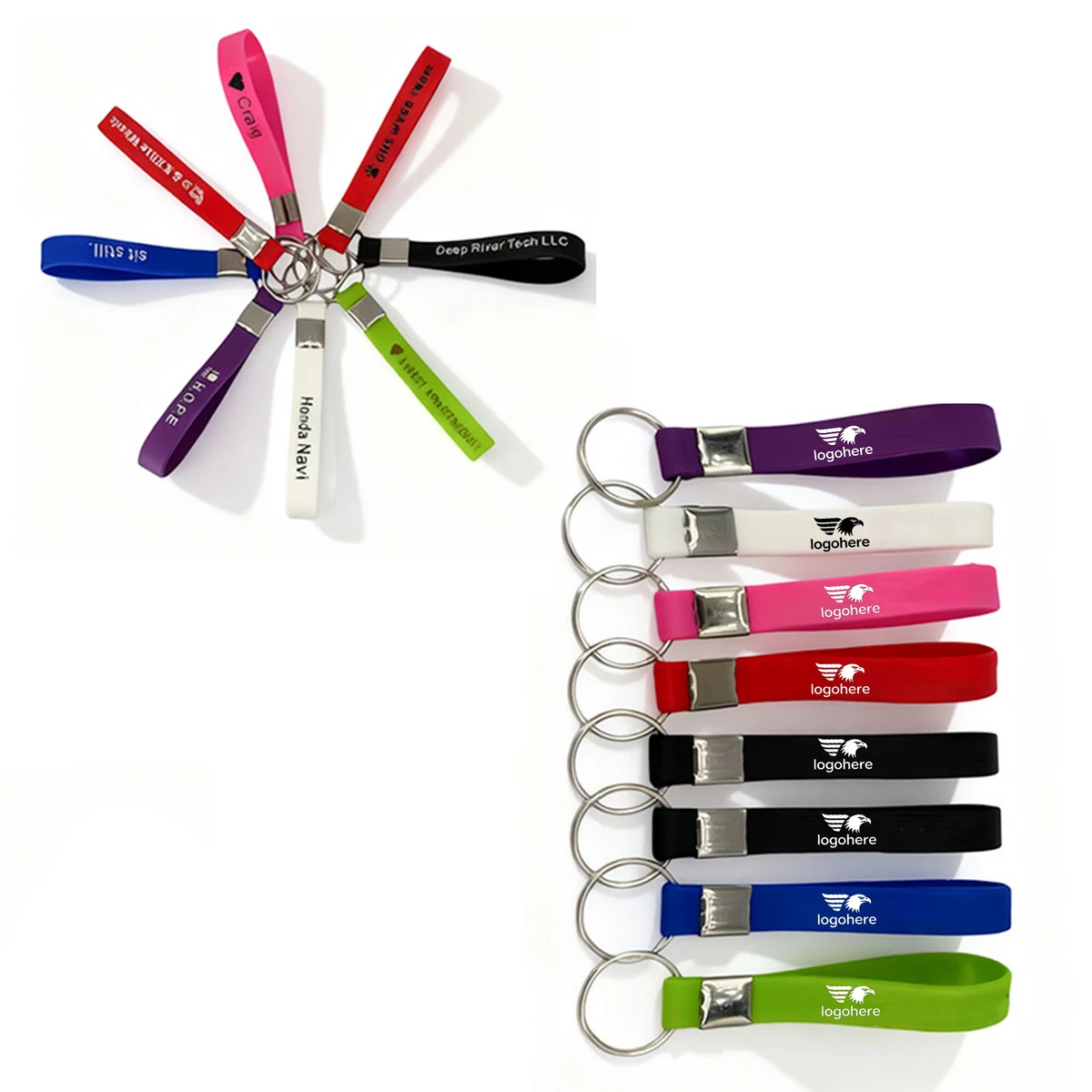 2-in-1 Retractable Silicone Wristband Keychain 1