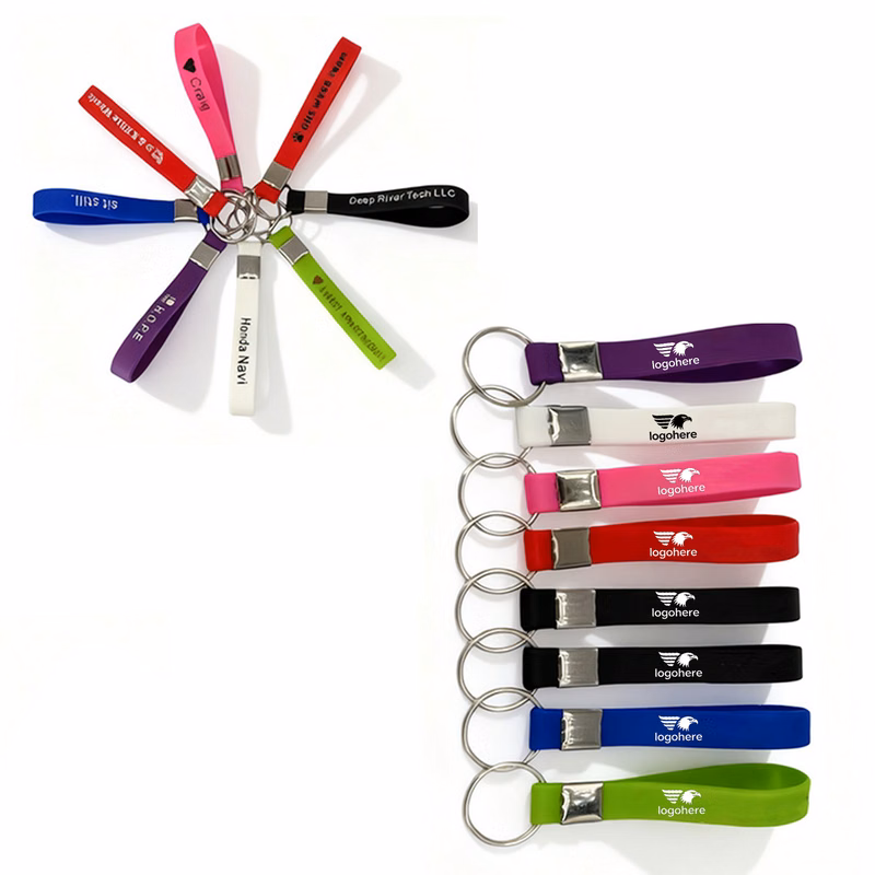 2-in-1 Retractable Silicone Wristband Keychain