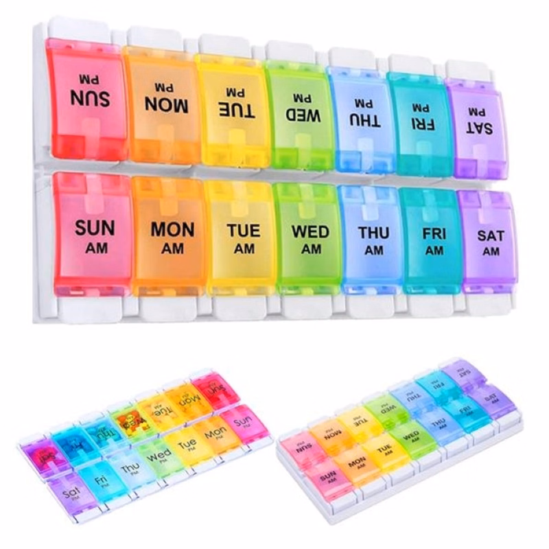 Push Button (7-Day) Pill, Medicine, Vitamin Organizer