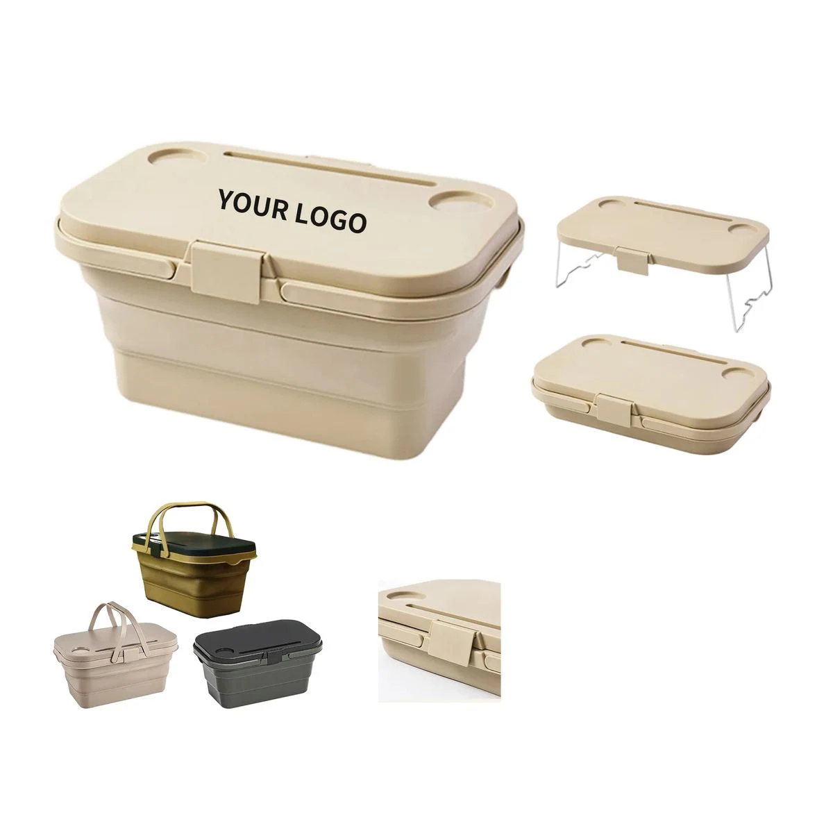 Compact Picnic Basket with Pop Up Tabletop 1