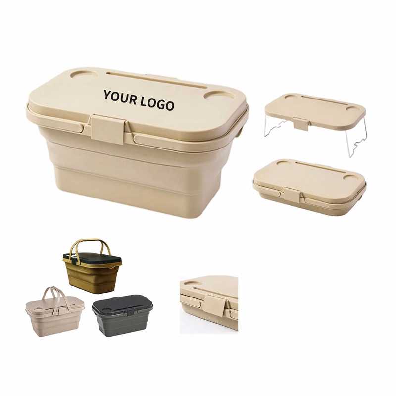 Compact Picnic Basket with Pop Up Tabletop