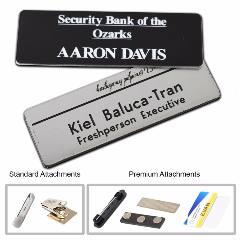 1.25 inch x 3 inch Plastic Engraved Name Badge