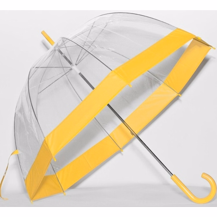 46" Clear POE Bubble umbrella with yellow trim