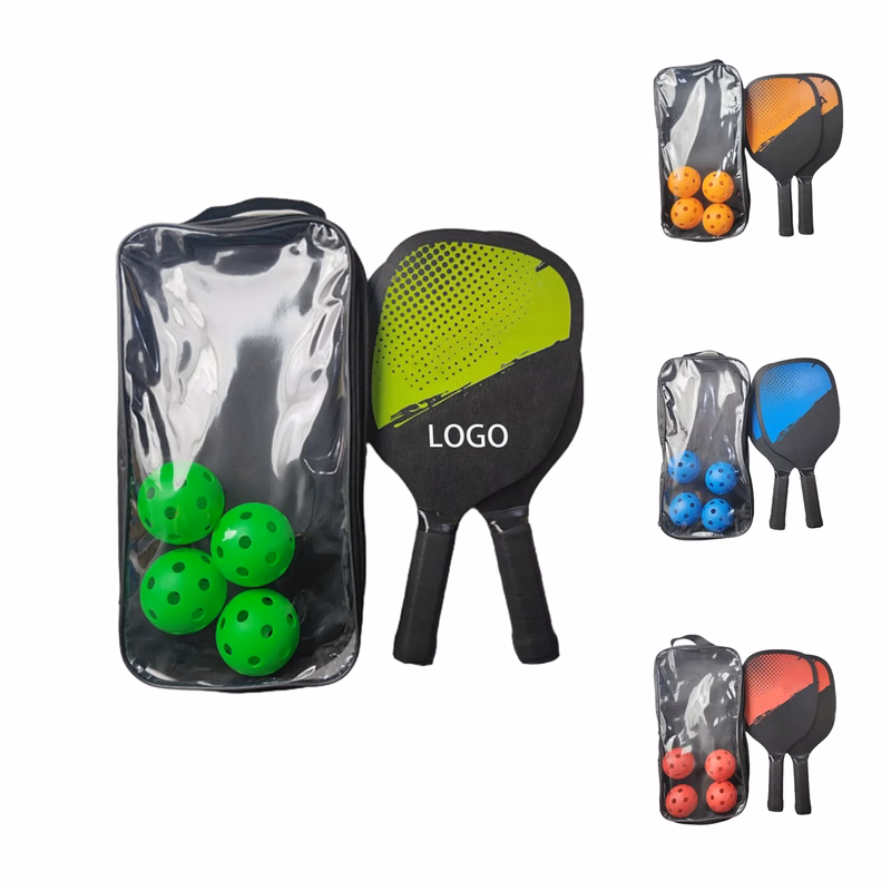 4 Pickleball Balls And 2 Rackets Set
