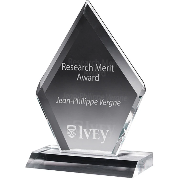 Zenith Diamond Multi Faceted Clear Acrylic Award (6"x 8 1/2"x 3/4") Laser Engraved 1